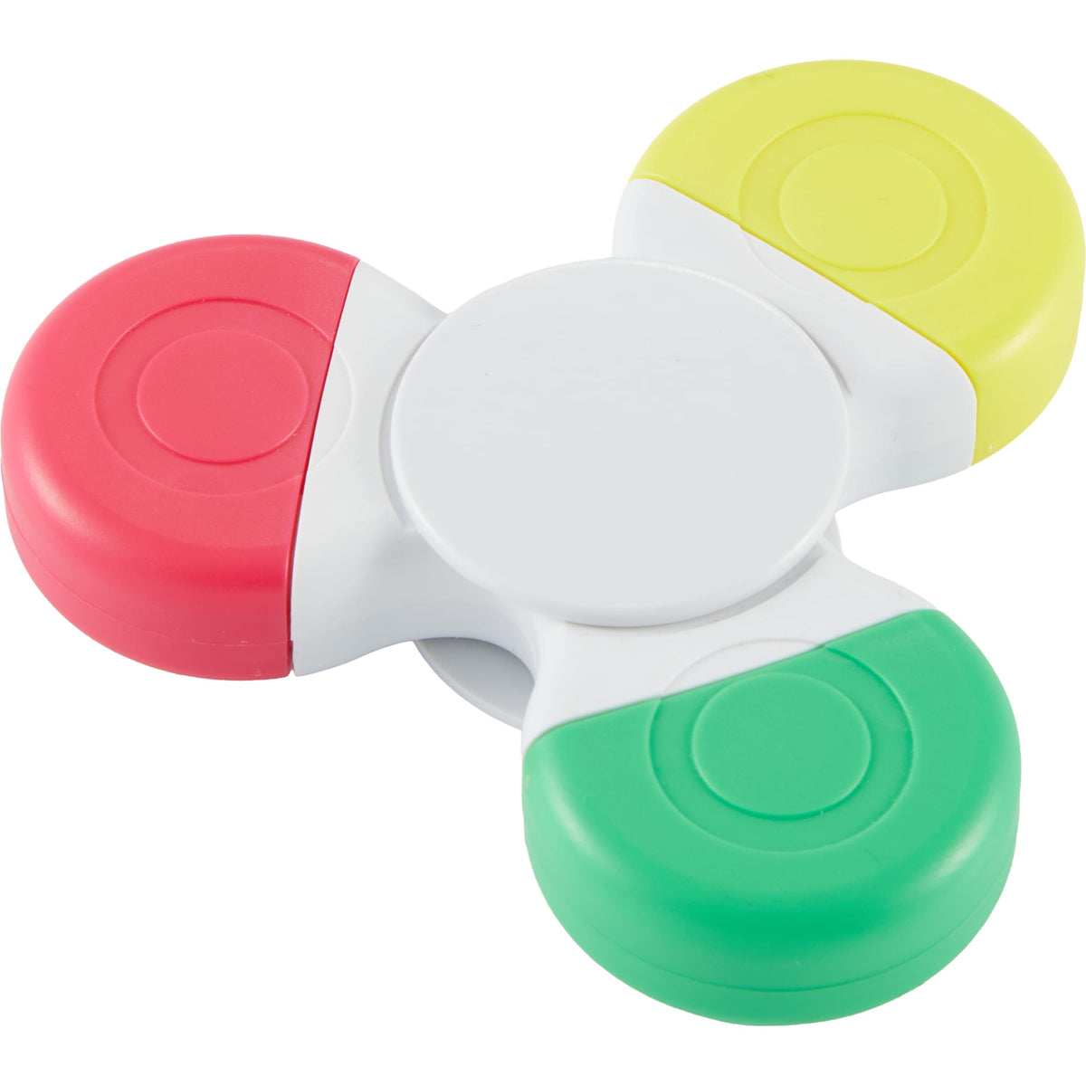 Fidget Spinner Highlighter with Three Colors Full Color - White - Left Angle
