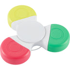 Fidget Spinner Highlighter with Three Colors Full Color - White - Right Angle