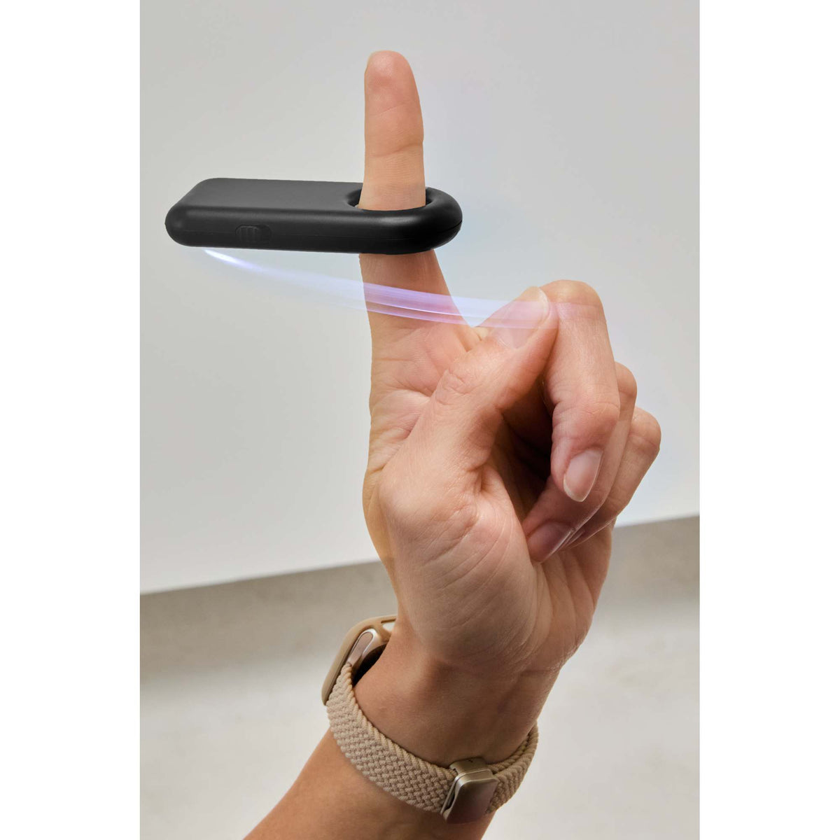 Fidget Spinner with LED Light - Black - On Model
