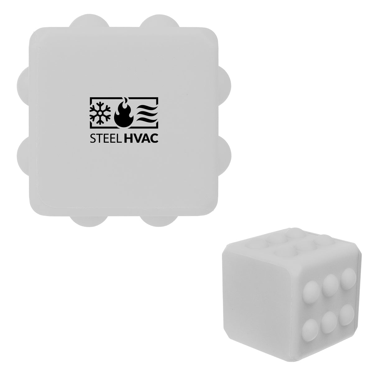 Fidget Toy, Push Pop Cube - Gray - Silk Screen