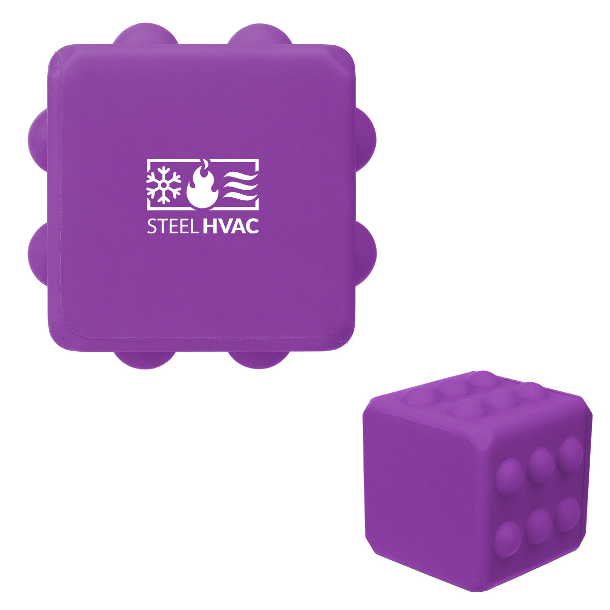 Fidget Toy, Push Pop Cube - Purple - Silk Screen