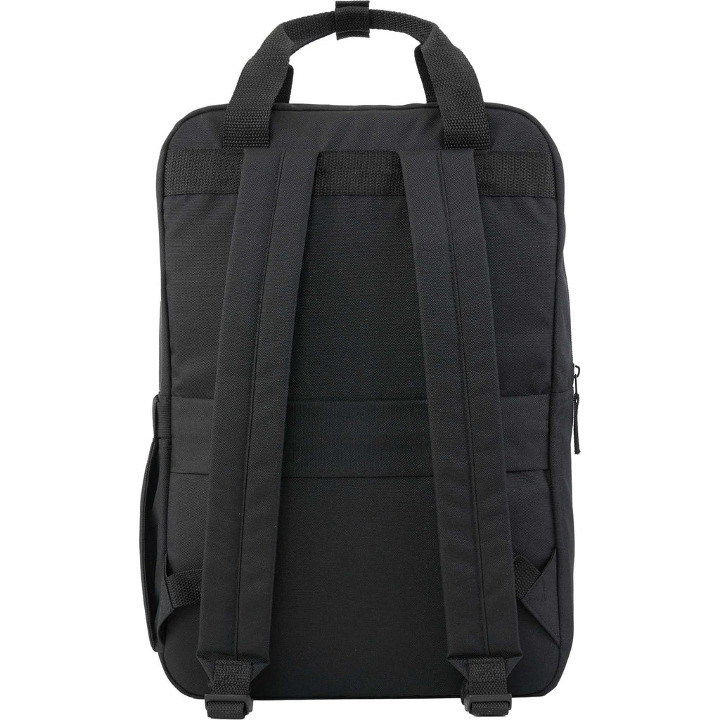 Fife Recycled Laptop Backpack, 15 Inch - Black - Back