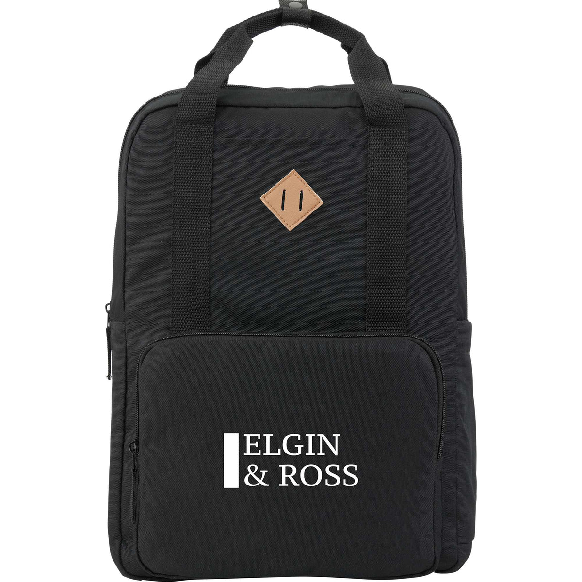 Fife Recycled Laptop Backpack, 15 Inch - Black - Front