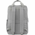 Fife Recycled Laptop Backpack, 15 Inch Embroidery - Gray - Back