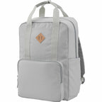 Fife Recycled Laptop Backpack, 15 Inch Embroidery - Gray - Left Angle