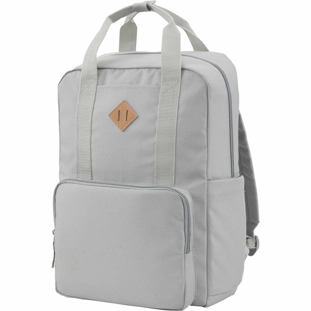 Fife Recycled Laptop Backpack, 15 Inch - Gray - Left Angle