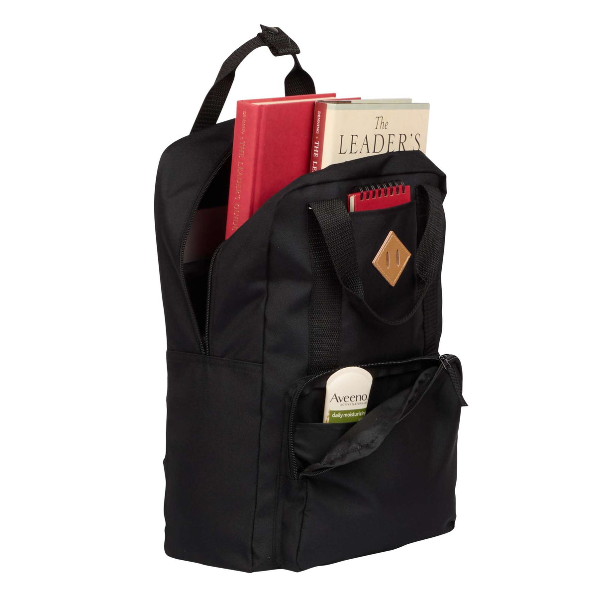 Fife Recycled Laptop Backpack, 15 Inch Transfer - Black - Propped
