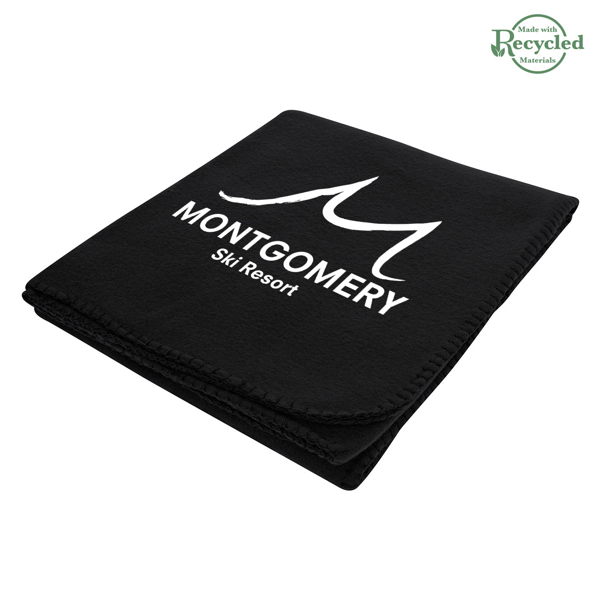 Filmore Blanket in Fleece - Black - Silk Screen