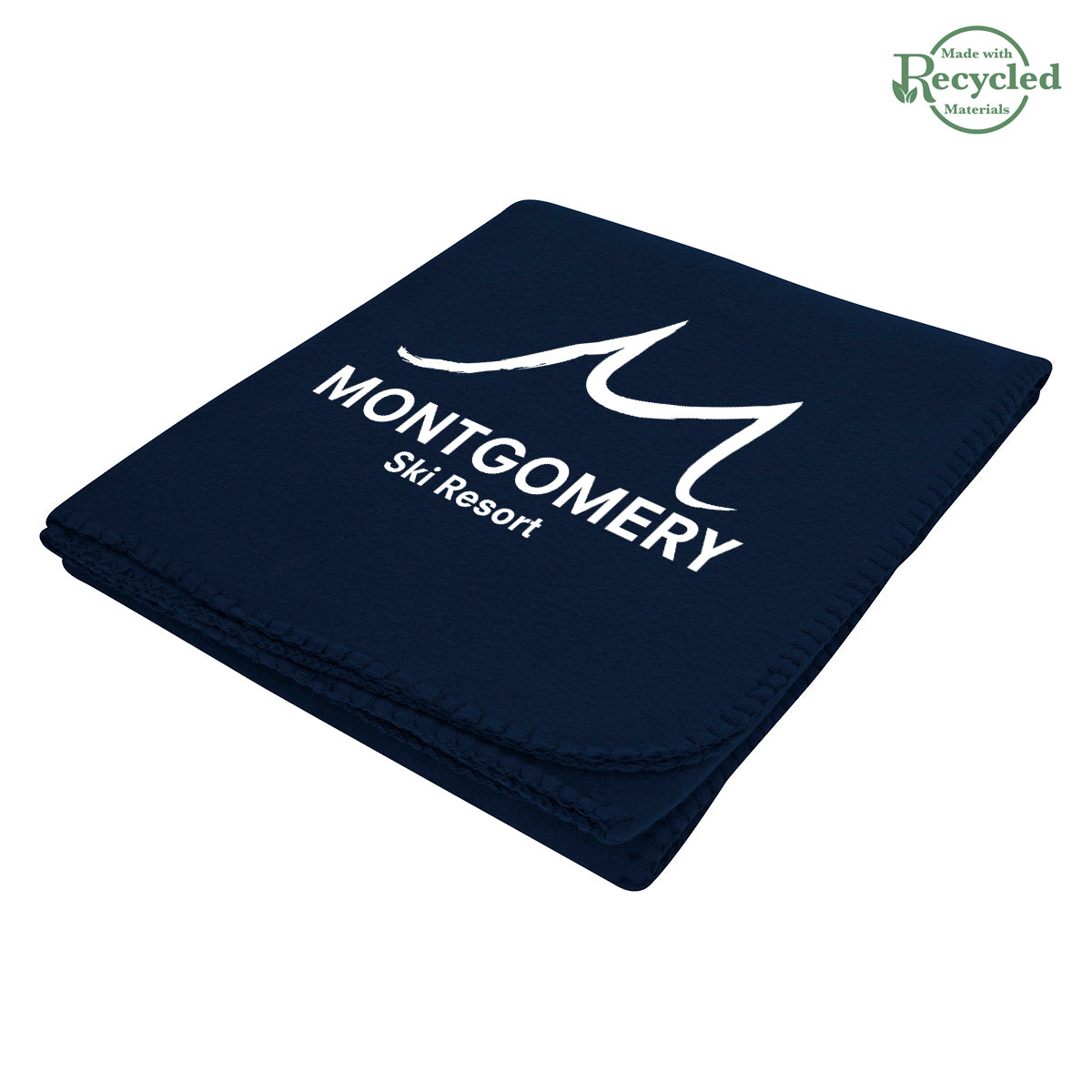 Filmore Blanket in Fleece - Dark Blue - Silk Screen