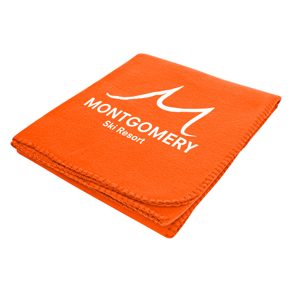 Filmore Blanket in Fleece - Orange - Silk Screen