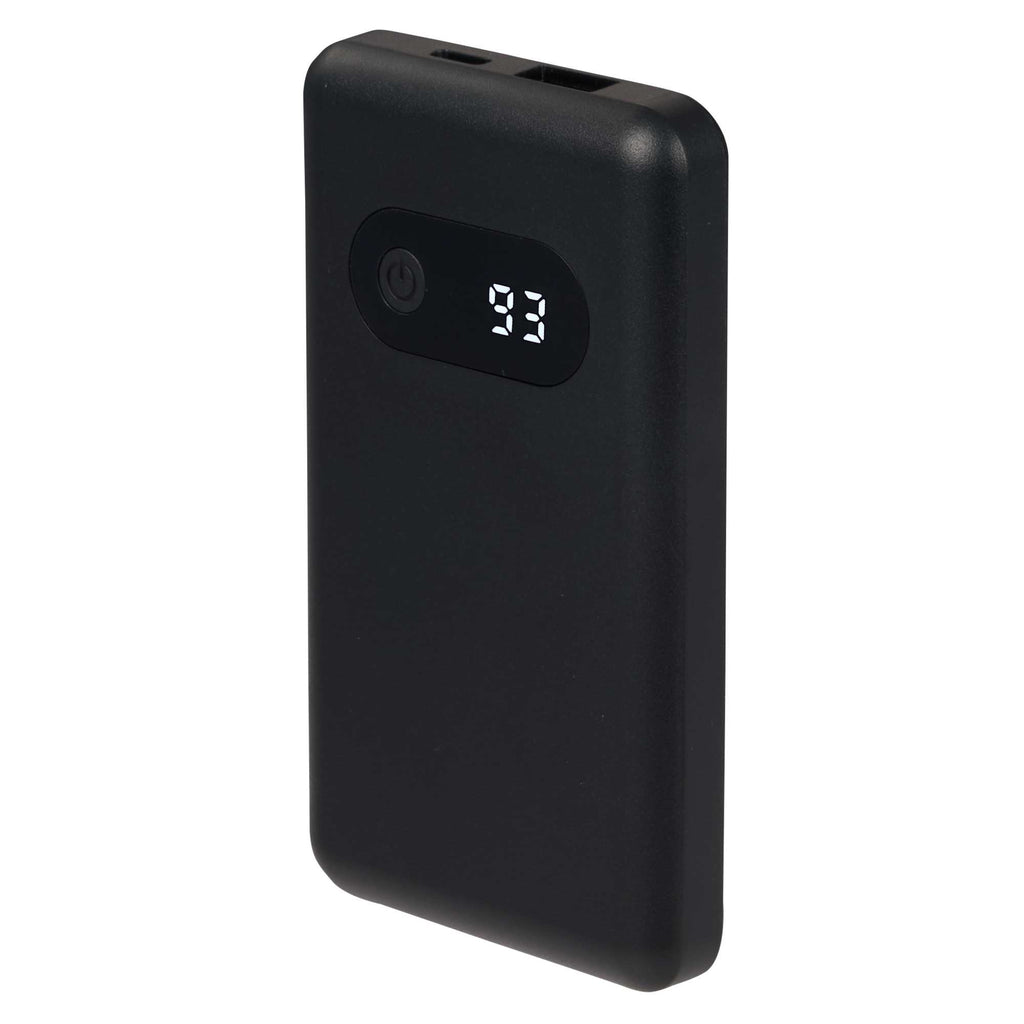 Find My Compatible Power Bank with Digital Display, 5,000 mAh Full Color - Black - Left Angle