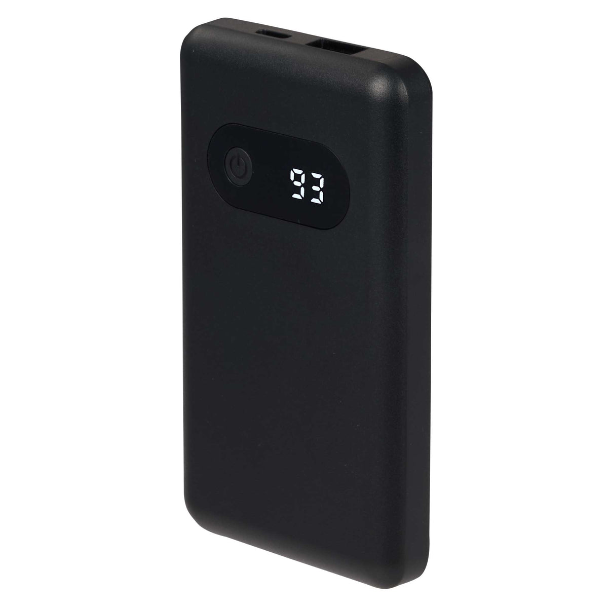 Find My Compatible Power Bank with Digital Display, 5,000 mAh Full Color - Black - Left Angle