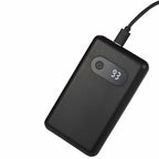 Find My Compatible Power Bank with Digital Display, 5,000 mAh Full Color - Black - Plug 2