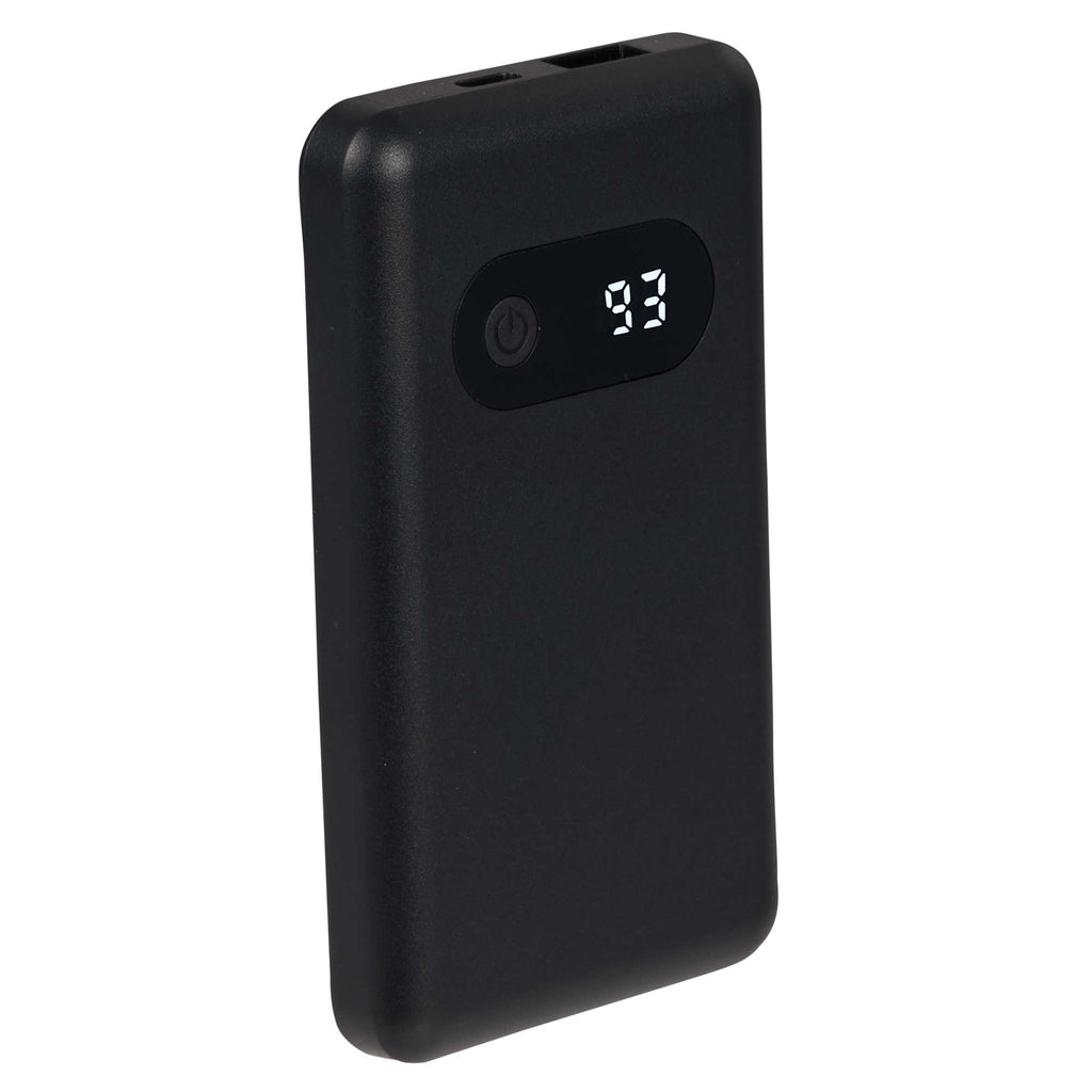 Find My Compatible Power Bank with Digital Display, 5,000 mAh Full Color - Black - Right Angle