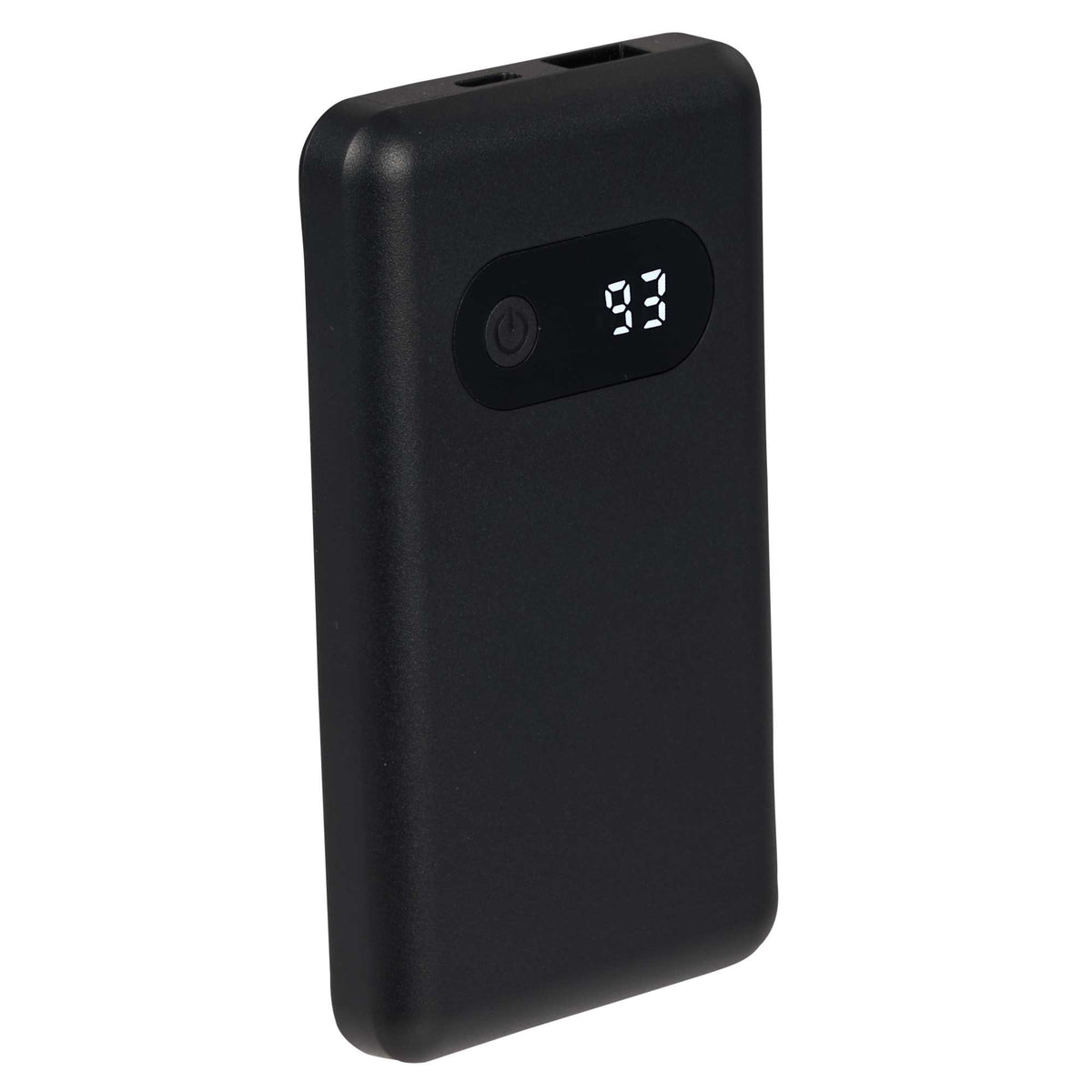 Find My Compatible Power Bank with Digital Display, 5,000 mAh Full Color - Black - Right Angle