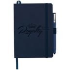 Firenze Soft Cover Journal and Stylus Pen Set, 5 x 7 Inches - Navy - Front