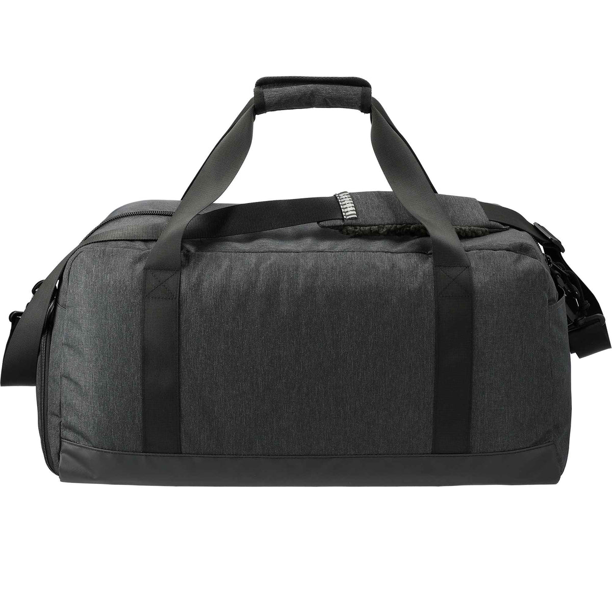 Fireside Duffel Bag in Recycled Polyester with Sherpa Strap Transfer - Charcoal - Back
