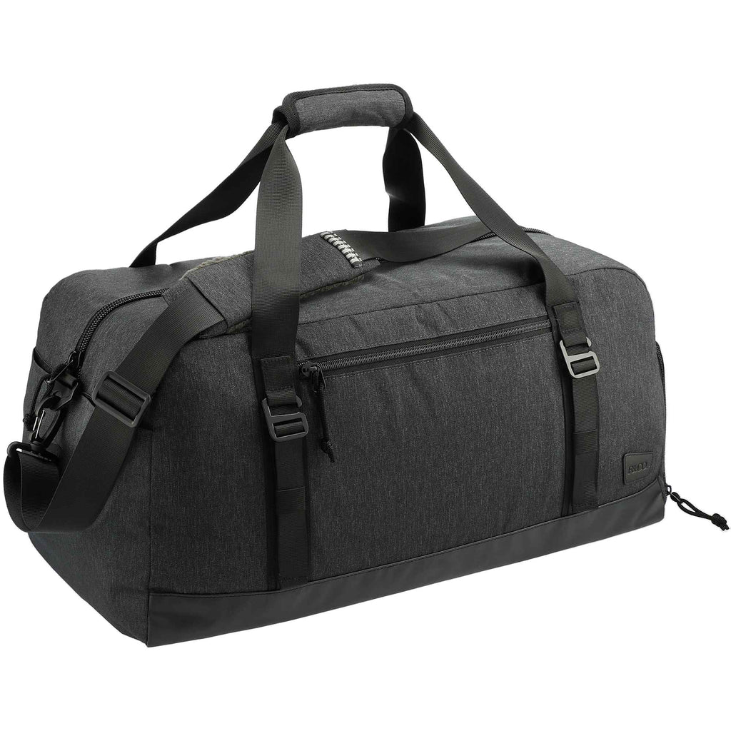 Fireside Duffel Bag in Recycled Polyester with Sherpa Strap Transfer - Charcoal - Right Angle 2
