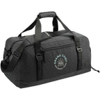 Fireside Duffel Bag in Recycled Polyester with Sherpa Strap Transfer - Charcoal - Right Angle