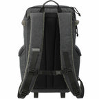 Fireside Recycled Rucksack with Sherpa Accents, 15 Inch Transfer - Charcoal - Back