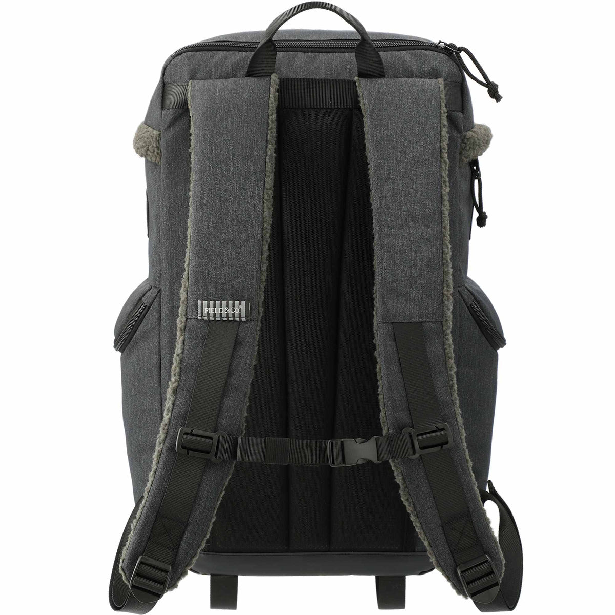 Fireside Recycled Rucksack with Sherpa Accents, 15 Inch Transfer - Charcoal - Back