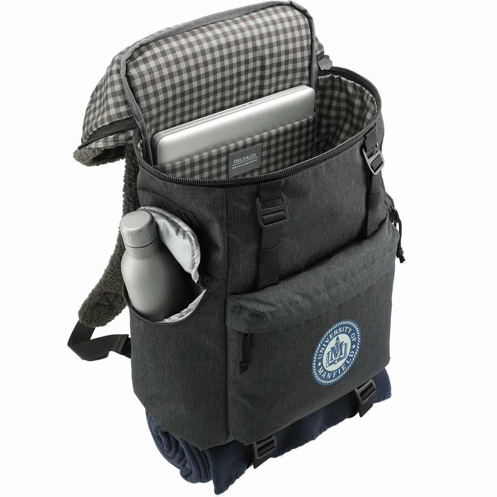 Fireside Recycled Rucksack with Sherpa Accents, 15 Inch Transfer - Charcoal - Right Angle 2