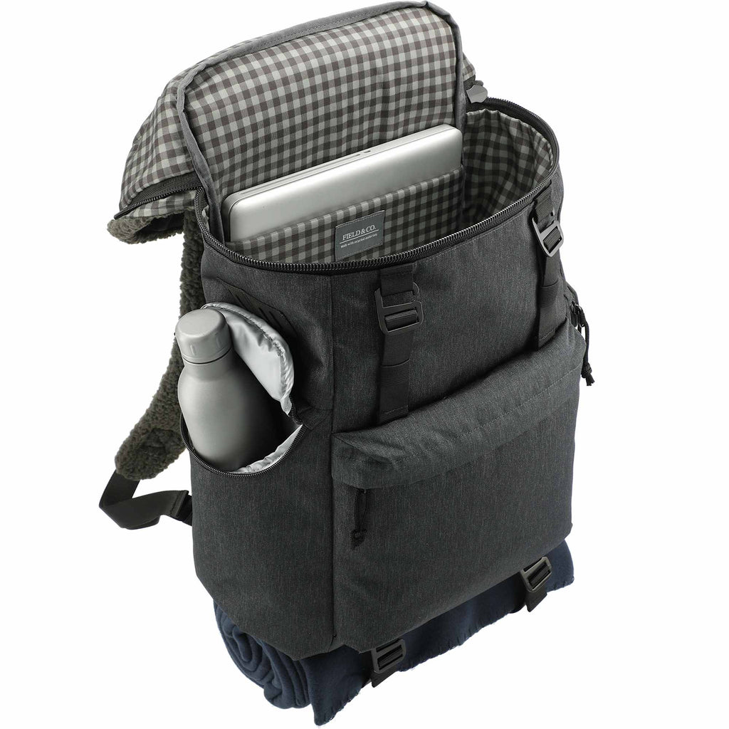 Fireside Recycled Rucksack with Sherpa Accents, 15 Inch Transfer - Charcoal - Right Angle 4