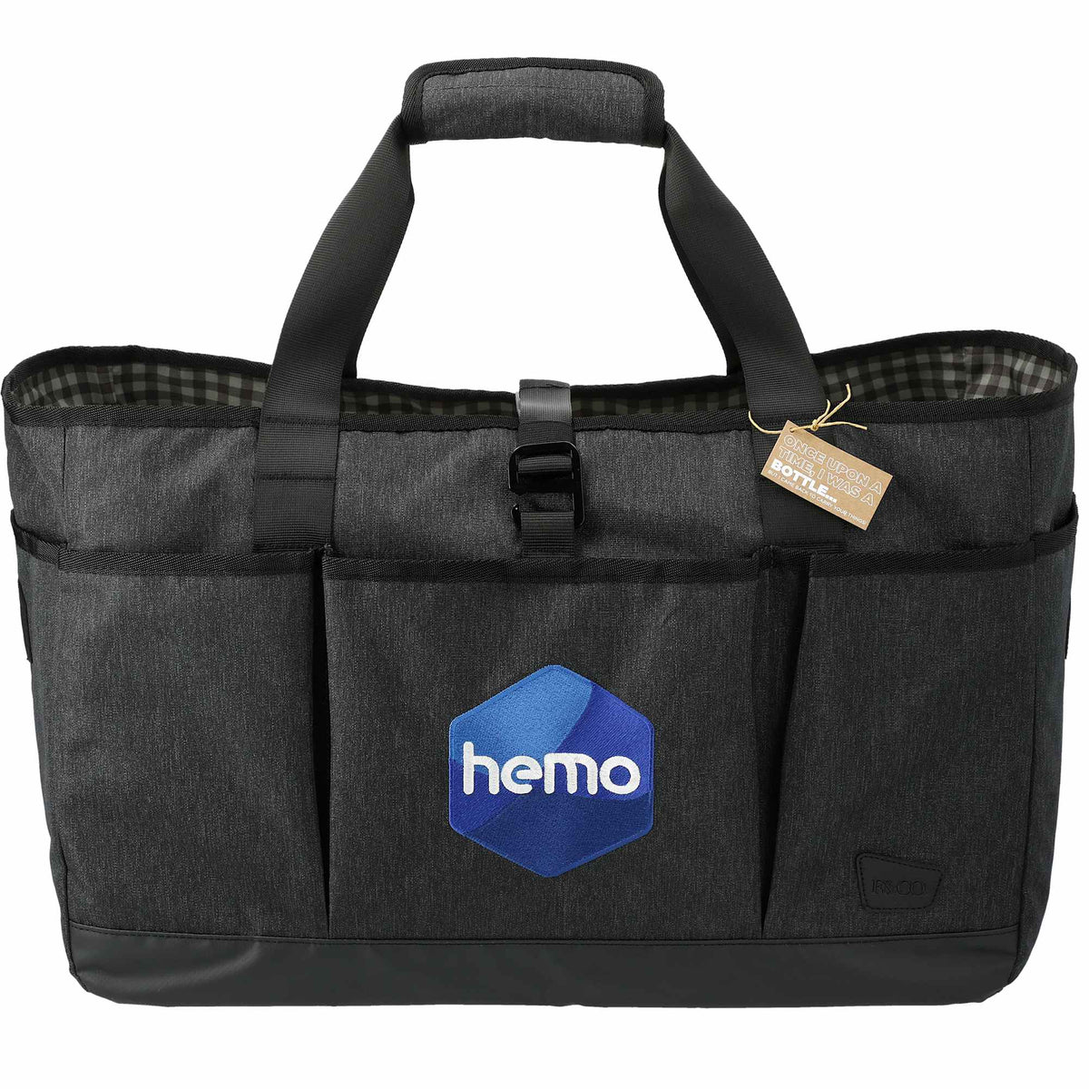 Fireside Utility Tote in Recycled Polyester Embroidery - Charcoal - Front
