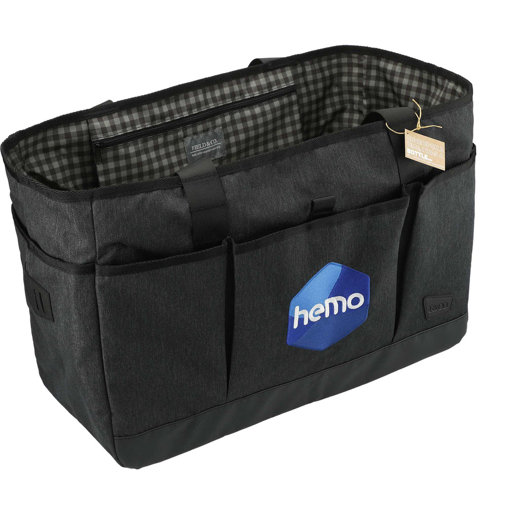 Fireside Utility Tote in Recycled Polyester Embroidery - Charcoal - Right Angle 2