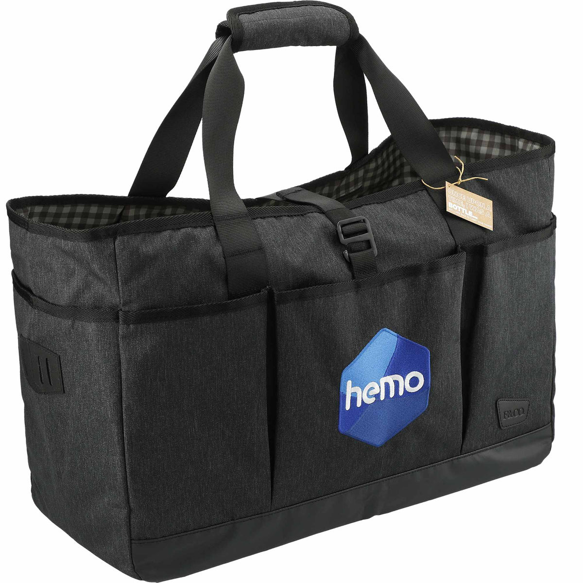 Fireside Utility Tote in Recycled Polyester Transfer - Charcoal - Right Angle