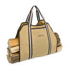 Firewood Log Carrier with Sling Design Embroidery - Dune - View 2