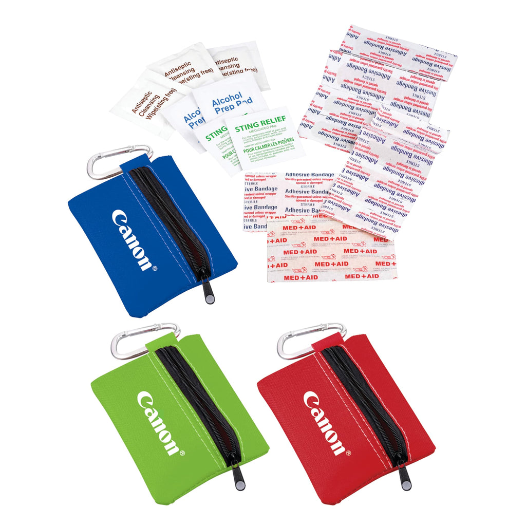 First Aid Kit in a Zip Pouch, 20 Pieces - Royal - Photo