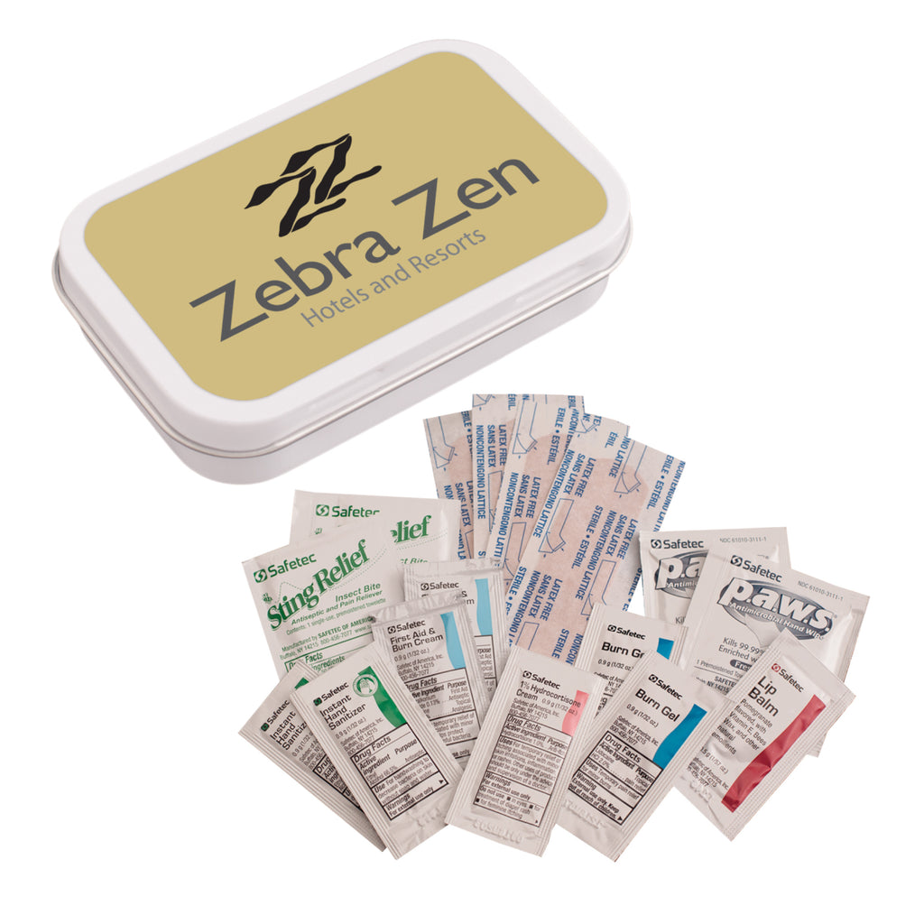 First Aid Necessities Kit in a Tin - Silver