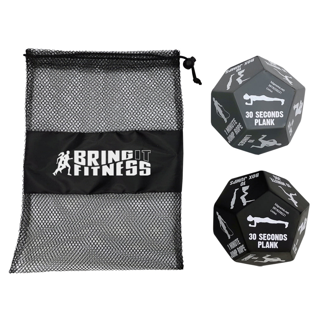 Fitness Dice Game - Black - Silk Screen
