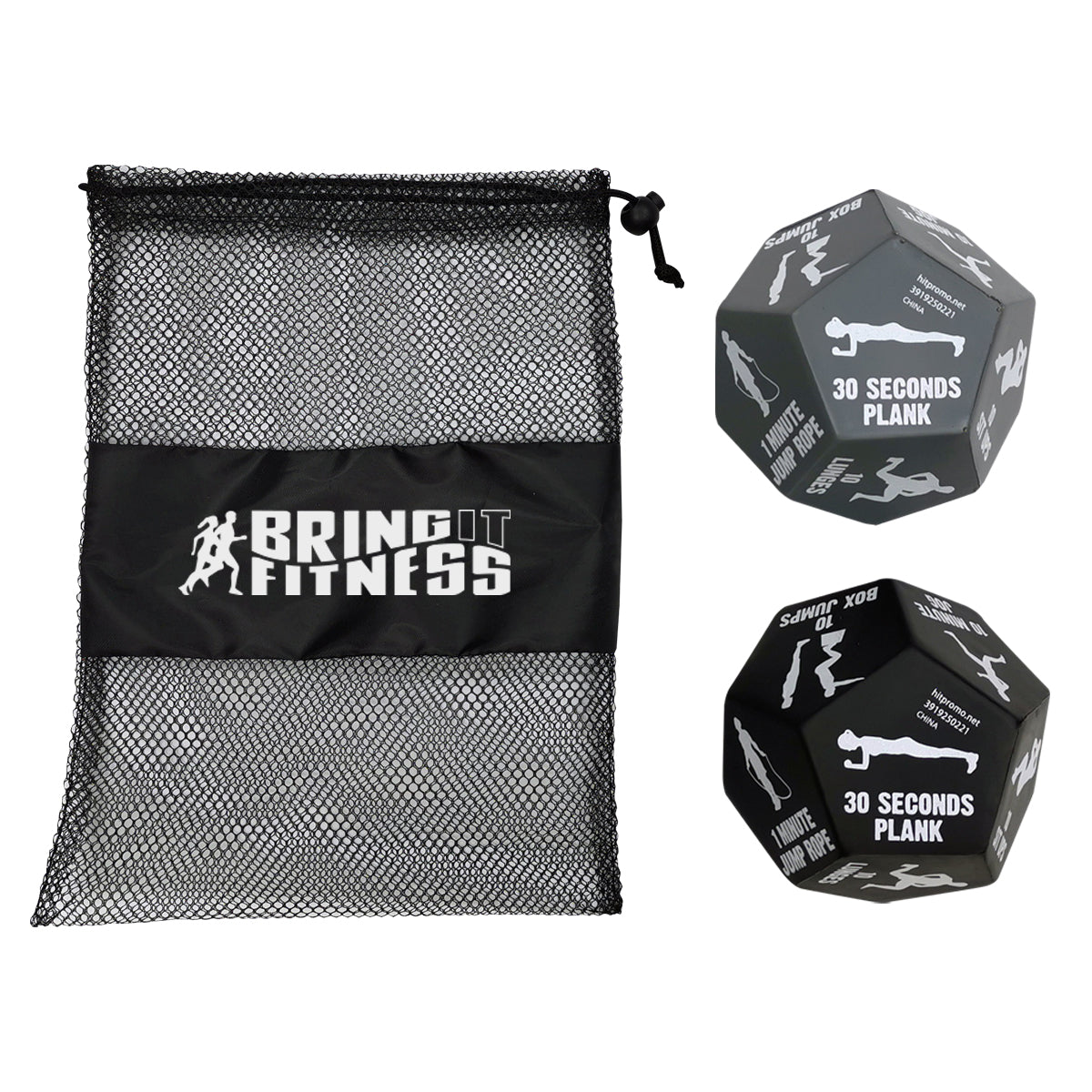 Fitness Dice Game - Black - Silk Screen