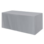 Fitted Poly Cotton Table Cover, Four Sided, 6 Foot Table - Cool Gray