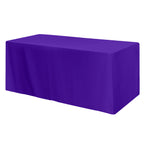 Fitted Poly Cotton Table Cover, Four Sided, 6 Foot Table - Purple