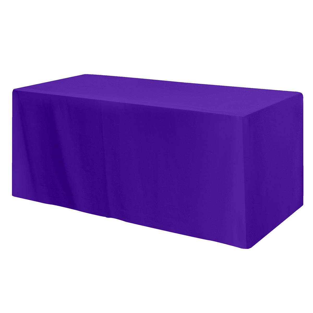 Fitted Poly Cotton Table Cover, Four Sided, 6 Foot Table - Purple