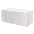 Fitted Poly Cotton Table Cover, Four Sided, 6 Foot Table - White