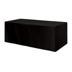 Fitted Poly Cotton Table Cover, Four Sided, 8 Foot Table - Black