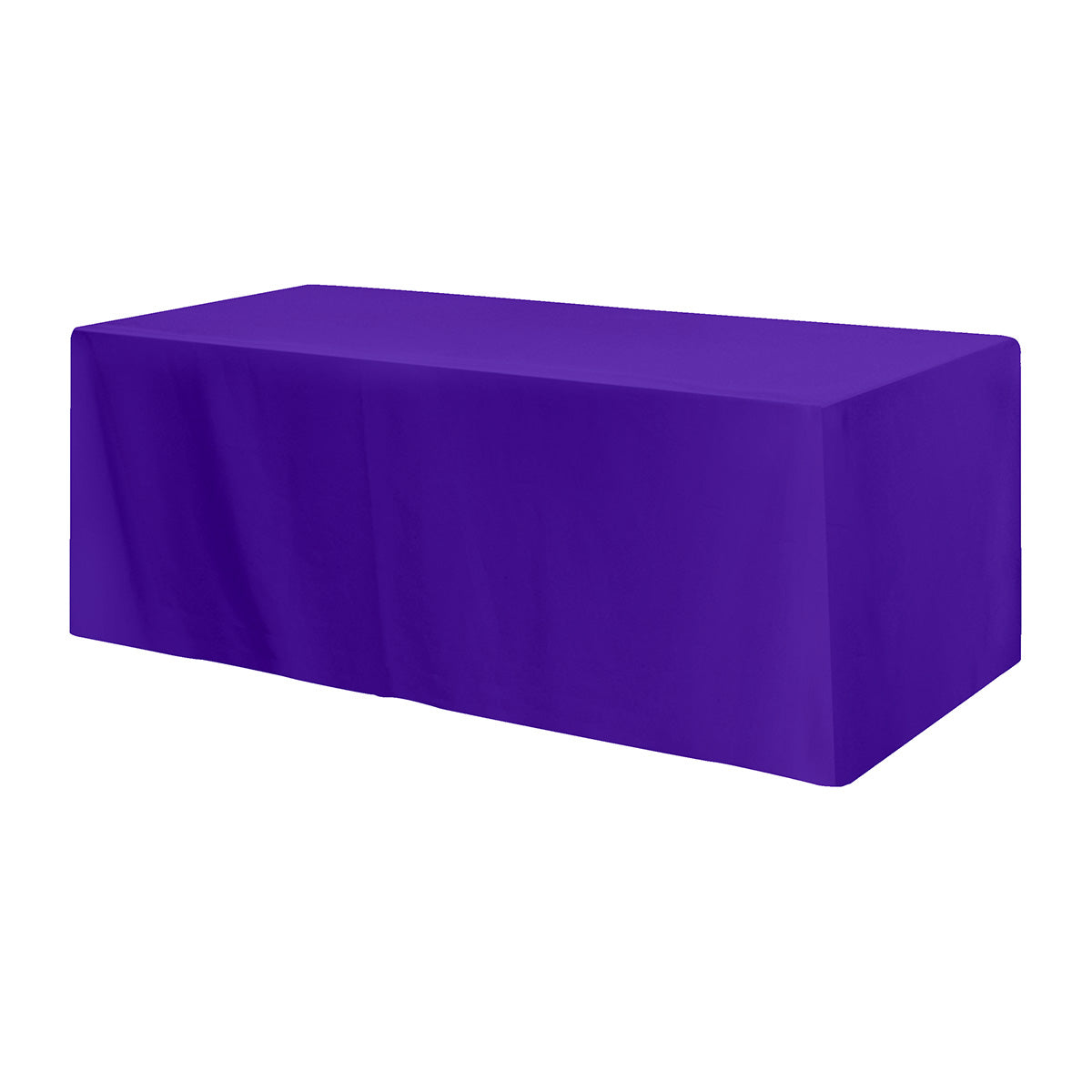 Fitted Poly Cotton Table Cover, Four Sided, 8 Foot Table - Purple