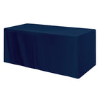 Fitted Poly Cotton Table Cover, Three Sided, 6 Foot Table - Navy