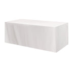Fitted Poly Cotton Table Cover, Three Sided, 8 Foot Table - White