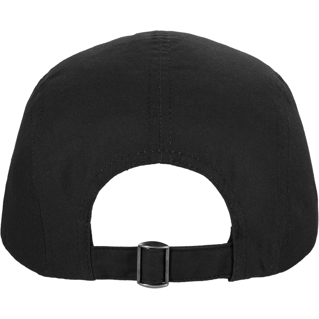 Five Panel Cap in Recycled Cotton Ripstop Transfer - Black - Back
