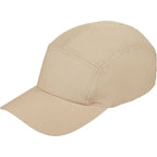 Five Panel Cap in Recycled Cotton Ripstop Transfer - Desert Khaki - Left Angle