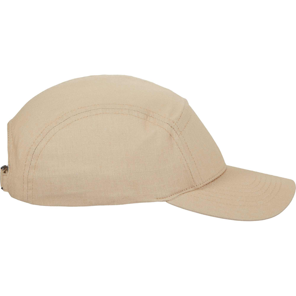 Five Panel Cap in Recycled Cotton Ripstop Transfer - Desert Khaki - Right Angle 2