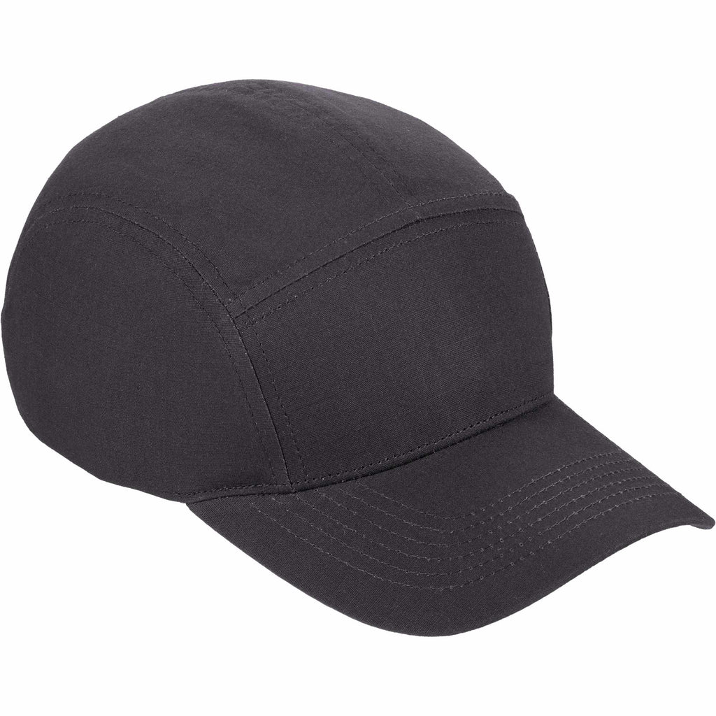 Five Panel Cap in Recycled Cotton Ripstop Transfer - Grey Storm - Right Angle