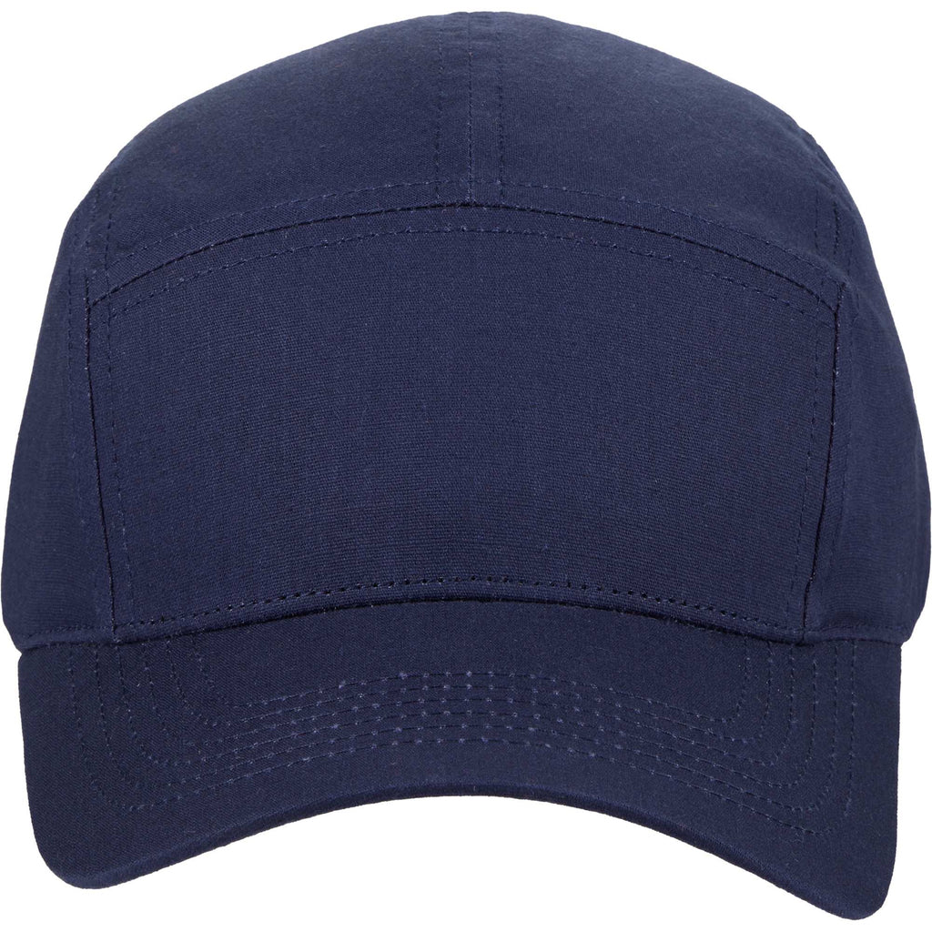 Five Panel Cap in Recycled Cotton Ripstop Transfer - Vintage Navy - Front