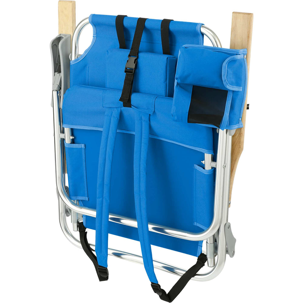 Five Position Beach Chair with Beech Armrests Transfer - Royal - Left Angle 2