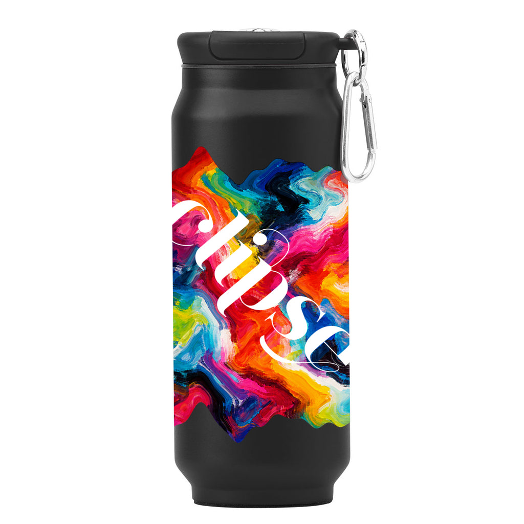 Fizz Recycled Stainless Steel Tumbler in Full Color, 17 oz - Black - Megabrite